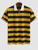 T-shirt Rayé en Blocs de Couleurs à Col Polo Xl Jaune