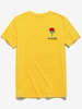 T-shirt Rose Graphique Brodé à Manches Courtes S Jaune