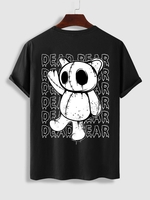 T-shirt Simple à Lettre DEAD BEAR à Manches Courtes en Coton Streetwear M Noir