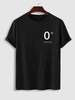 T-shirt Simple à Message avec Lettres en Forme de Cœur L Noir