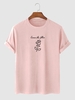T-shirt Style Simple à Imprimé Lettre Rose 2xl Rose clair