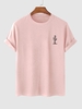 T-shirt Style Simple Motif de Cactus S Rose clair