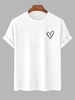 T-shirt Style Simple Motif de Cœur L Blanc