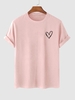 T-shirt Style Simple Motif de Cœur L Rose léger
