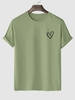 T-shirt Style Simple Motif de Cœur L Vert clair