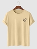 T-shirt Style Simple Motif de Cœur Xl Café lumière