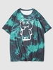 T-shirt Teinté à Imprimé Animal à Manches Courtes Xl Bleu vert ara