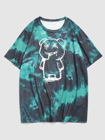 T-shirt Teinté à Imprimé Animal à Manches Courtes Xl Bleu vert ara