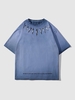T-shirt Vintage à Imprimé Slogan à Manches Courtes Esthétique Y2K Xl Bleu profond