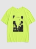 T-shirt Vintage à Motif Palmier 2xl Vert