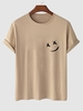 T-shirt Visage en Sourire à Manches Courtes M Café lumière