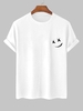 T-shirt Visage en Sourire à Manches Courtes Xs Blanc