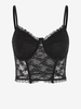 Top à Armature en Dentelle Transparente Xs Noir