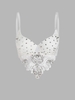 Top à Empiècement en Dentelle Géométrique M Blanc