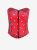 Top Bandeau à Imprimé Cachemire Au Crochet en Avant M Rouge