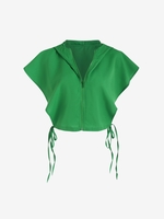 Top Cape à Capuche Décontracté Zippé S Vert