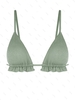 Top de Bikini à Volants Couleur Métallique M Vert clair