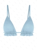 Top de Bikini à Volants Couleur Métallique S Bleu clair