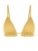 Top de Bikini à Volants Couleur Métallique S Jaune