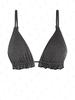 Top de Bikini à Volants Couleur Métallique S Noir