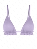 Top de Bikini à Volants Couleur Métallique S Violet clair
