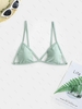 Top de Bikini Brillant à Découpe L Vert clair