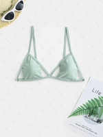 Top de Bikini Brillant à Découpe S Vert clair