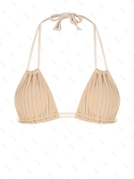 Top de Bikini Côtelé à Col Halter L Café lumière