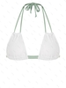 Top de Bikini Côtelé à Col Halter S Blanc