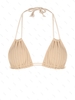 Top de Bikini Côtelé à Col Halter S Café lumière