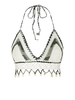 Top de Cache-maillot Bohème en Crochet avec Motif de Coquillages et Col Halter Taille unique Vert clair