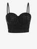 Top de Camisole Perlé à Armatures de Fausse Perle M Noir