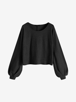 Tricot à Manches Lanternes Maille M Noir