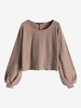 Tricot à Manches Lanternes Maille Xs Café