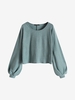 Tricot à Manches Lanternes Maille Xs Vert clair