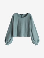 Tricot à Manches Lanternes Maille Xs Vert clair