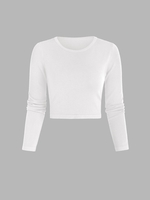 Tricot Court Simple Taille unique Blanc