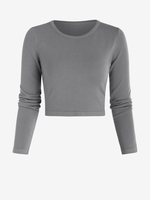 Tricot Court Simple Taille unique Gris