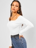 Tricot de Base Simple Côtelé Taille unique Blanc