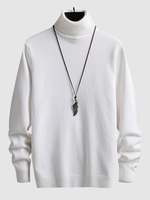 UNISEXE Pull de Base en Couleur Unie Chaud Pour Hiver Respectueux de Peau Maille M Blanc