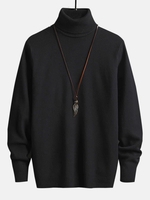 UNISEXE Pull de Base en Couleur Unie Chaud Pour Hiver Respectueux de Peau Maille Xl Noir