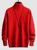UNISEXE Pull de Base en Couleur Unie Chaud Pour Hiver Respectueux de Peau Maille Xs Rouge
