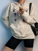 Veste à Capuche à Imprimé Papillon à Goutte Epaule L Café lumière