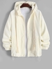 Veste à Capuche avec Poche à Manches Raglan en Velours Côtelé Xl Blanc chaud