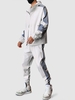 Veste à Capuche Bicolore Contrastée Zippée avec Poche M Blanc lait