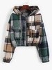 Veste à Capuche Courte à Carreaux M