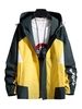 Veste à Capuche en Blocs de Couleurs à Manches Raglan M Jaune clair