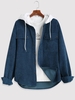Veste à Capuche en Blocs de Couleurs en Velours Côtelé 2xl Bleu profond