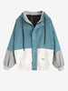 Veste à Capuche en Blocs de Couleurs en Velours Côtelé M Bleu vert