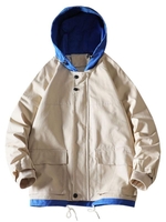 Veste à Capuche en Blocs de Couleurs Manches Raglan avec Poche à Rabat 2xl Kaki